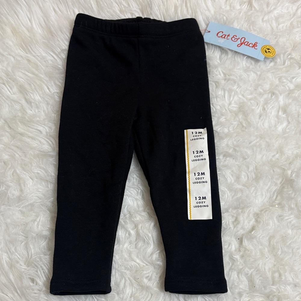 NWT Cat & Jack Black Cozy Legging Size 12M